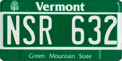 VT license plate NSR632