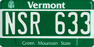 VT license plate NSR633