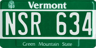VT license plate NSR634