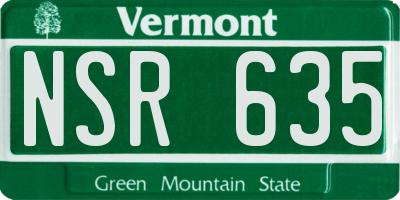 VT license plate NSR635