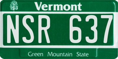 VT license plate NSR637