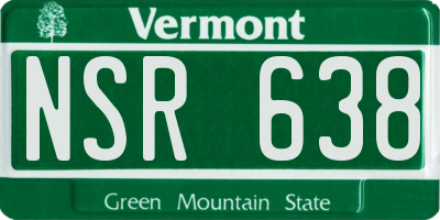 VT license plate NSR638