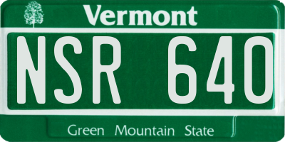 VT license plate NSR640