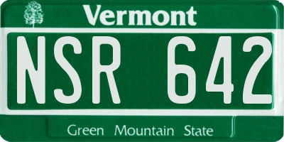 VT license plate NSR642