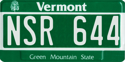 VT license plate NSR644