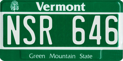 VT license plate NSR646