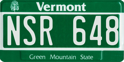 VT license plate NSR648