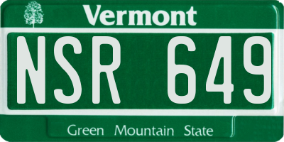 VT license plate NSR649