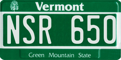 VT license plate NSR650