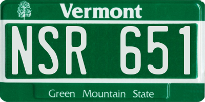 VT license plate NSR651