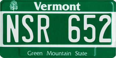 VT license plate NSR652