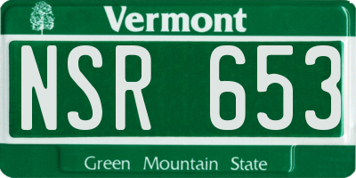 VT license plate NSR653