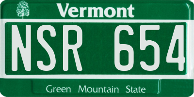 VT license plate NSR654