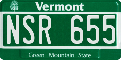 VT license plate NSR655