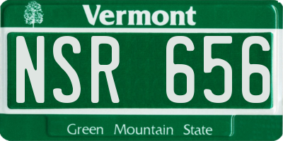 VT license plate NSR656