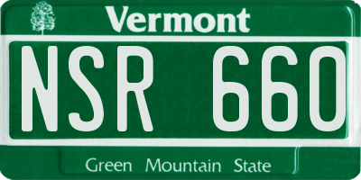 VT license plate NSR660