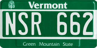 VT license plate NSR662
