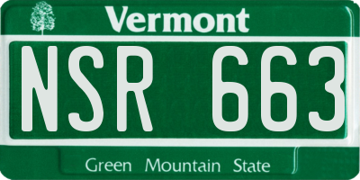 VT license plate NSR663