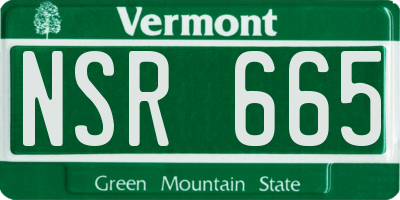 VT license plate NSR665