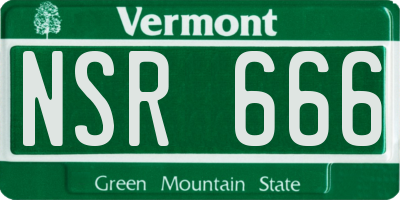 VT license plate NSR666