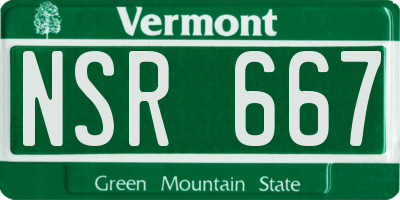 VT license plate NSR667