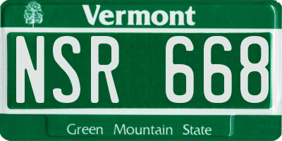 VT license plate NSR668
