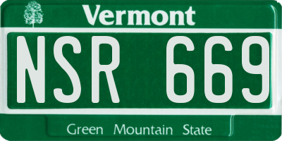 VT license plate NSR669