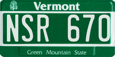 VT license plate NSR670