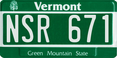 VT license plate NSR671