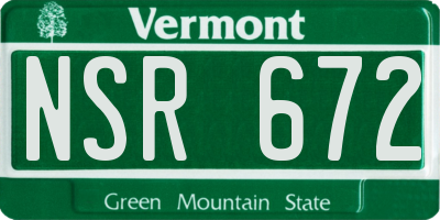 VT license plate NSR672