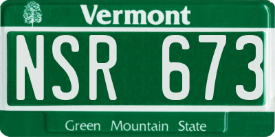 VT license plate NSR673