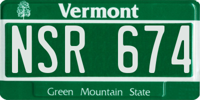 VT license plate NSR674