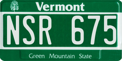 VT license plate NSR675