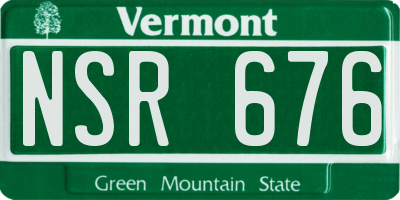 VT license plate NSR676