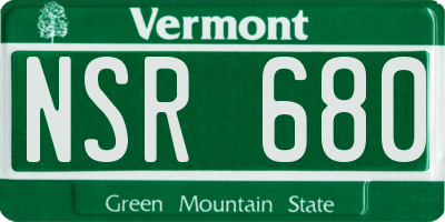 VT license plate NSR680