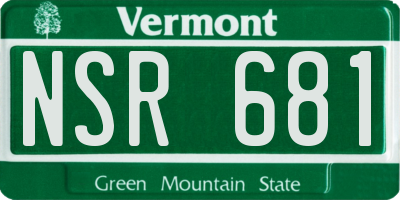VT license plate NSR681