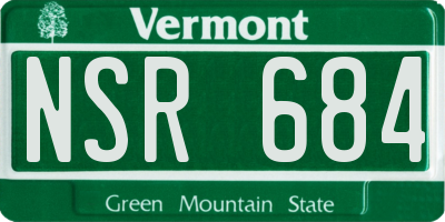 VT license plate NSR684