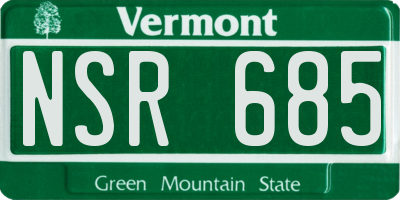 VT license plate NSR685
