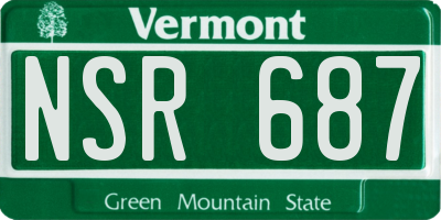 VT license plate NSR687
