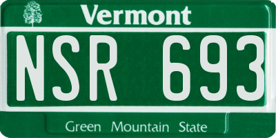VT license plate NSR693