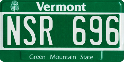 VT license plate NSR696