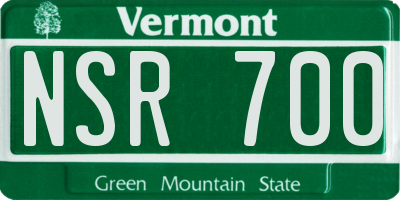 VT license plate NSR700