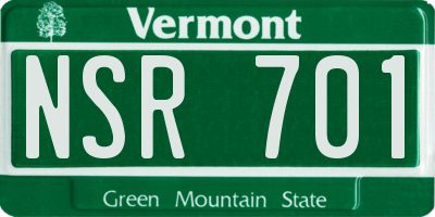VT license plate NSR701