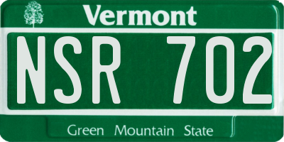 VT license plate NSR702