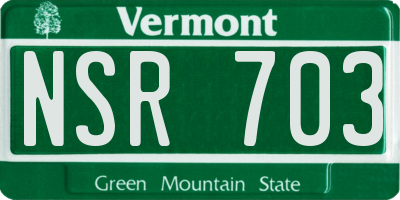 VT license plate NSR703