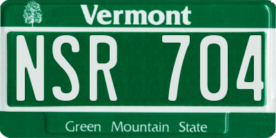 VT license plate NSR704
