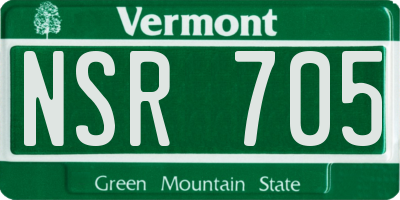 VT license plate NSR705
