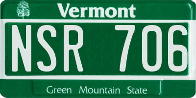 VT license plate NSR706
