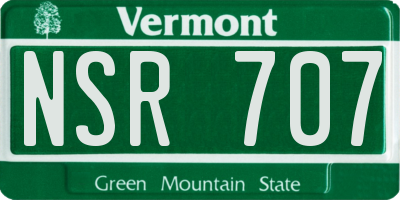 VT license plate NSR707