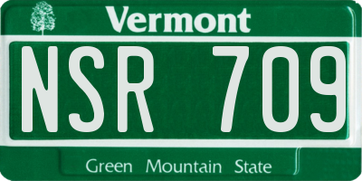 VT license plate NSR709